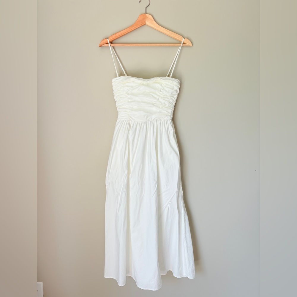 Reformation Lissa Cotton Midi Dress White Ivory Removable Strap | US 2 UK 6 - Picture 7 of 14